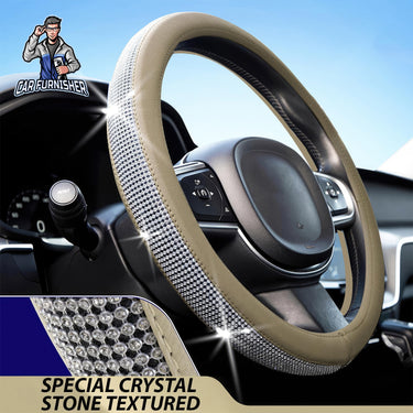 Steering Wheel Cover - Stoned Leather Beige Leather